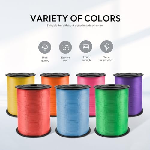 500 Yards Orange Crimped Curling Ribbon with Spool