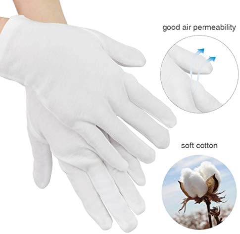 16 Pairs White Cotton Household Gloves for General Use
