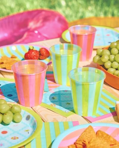 Xo Fetti Pink Green Plastic Cups 16pcs 12oz