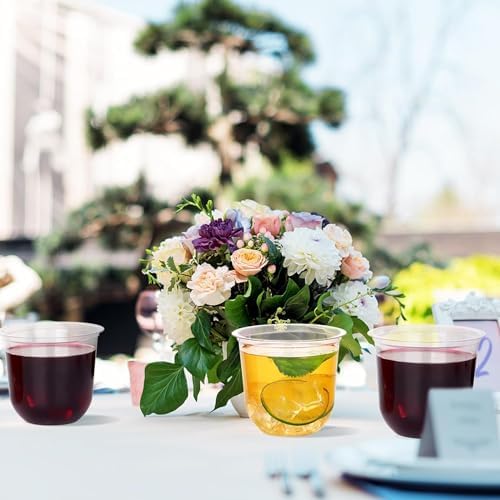 KesaPlan 100 Pcs Disposable 12oz Clear Wine Glasses