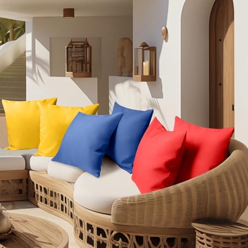 Pack of 4 Waterproof Throw Pillow Covers 18x18 Red