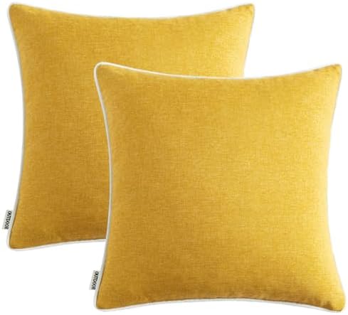 MIULEE Pack of 2 Waterproof Throw Pillow Covers Yellow