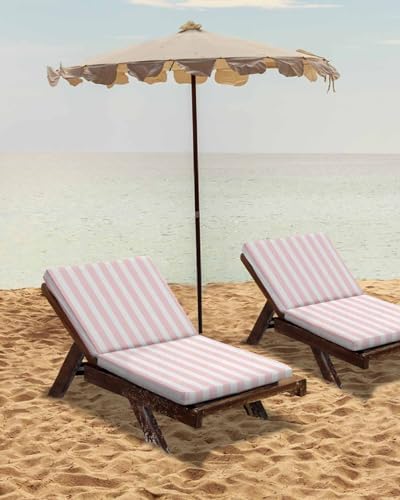 Pink Striped Outdoor Cushion Covers Set of 2 - Waterproof Slipcover