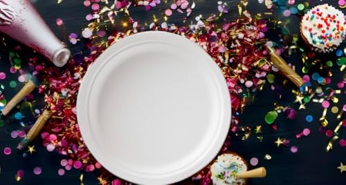Susty Party 10-Inch Compostable Round Plates 50 Count