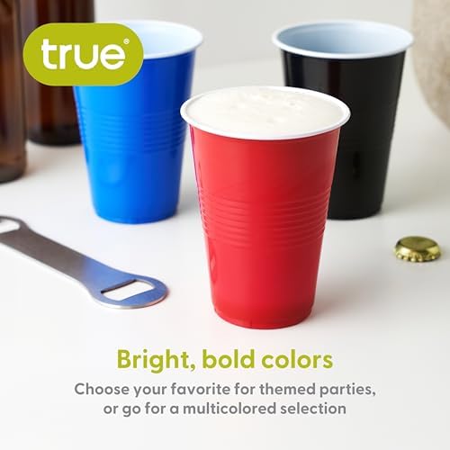 True Black 16oz Plastic Cups Set of 50 for Parties