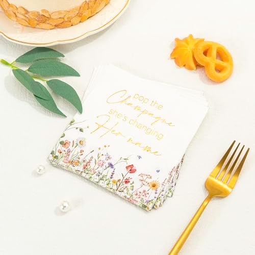 Crisky Bridal Shower Napkins Gold Foil Design 3 Ply 50 Count