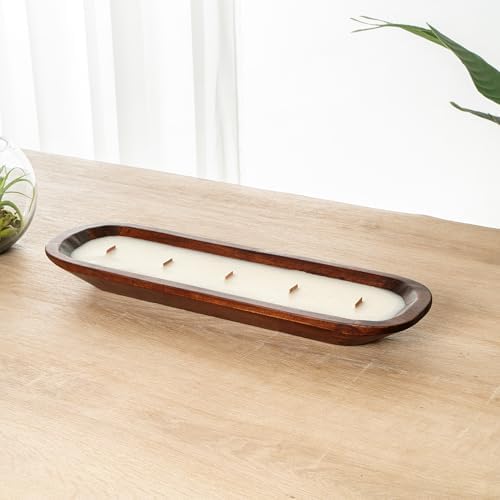 Restaurantware Coco Casa Wood Dough Bowl Candle