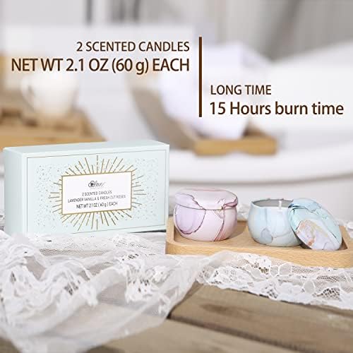 2-Pack Soy Candles Gift Set - Lavender Vanilla Rose