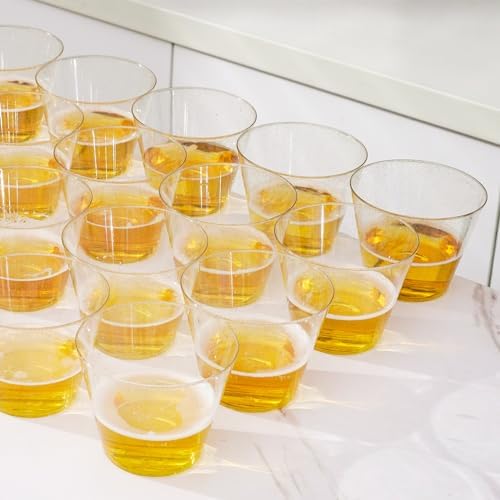 100 Count 9 Oz Gold Plastic Cups for Parties