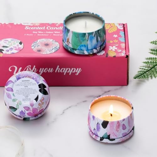 Hausware 3 Pack Scented Candles with 72H Burning Time