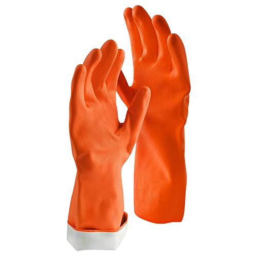 Libman 6033596 Latex Cleaning Gloves Orange Small