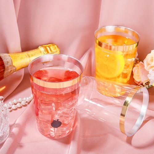 50 Pack 12 Oz Gold Plastic Cups for Parties and Weddings