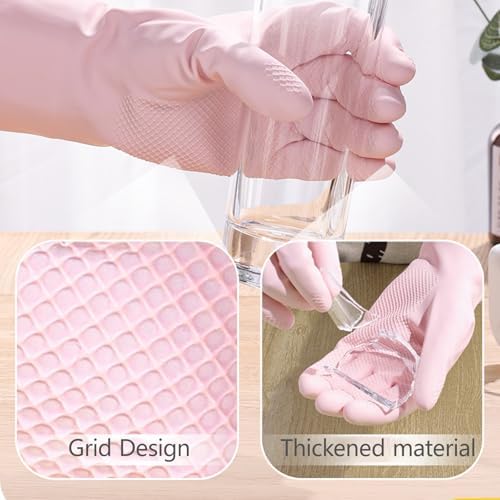 3 Pair Dishwashing Gloves Longer Thicker Rubber Gloves