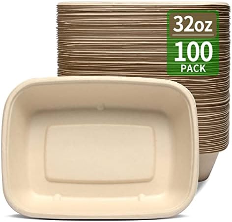 Bloomoon 100 Pack 32 oz Large Paper Bowls