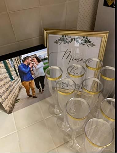 Oojami 30 Pack Gold Rim Champagne Flutes