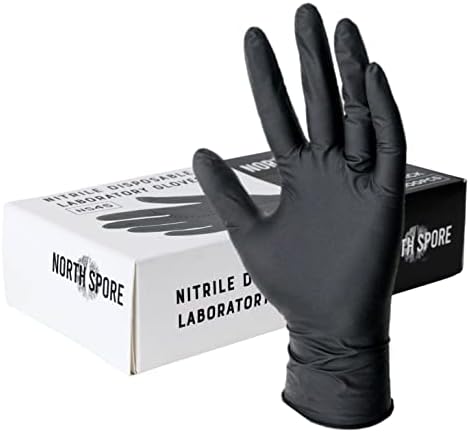 North Spore 100 Ct Black Nitrile Lab Gloves