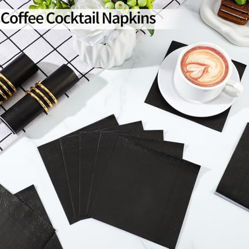 120 Pcs Black Cocktail Napkins for Parties