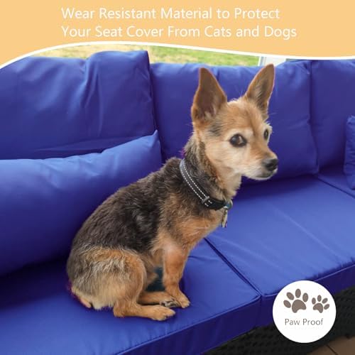 Oslimea 4-Piece Outdoor Cushion Covers Set - Water Resistant Zipper Design Grey