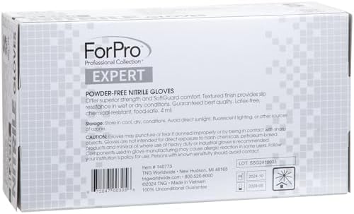 ForPro Expert SoftGuard Nitrile Gloves 4 Mil Black Small 100 Count