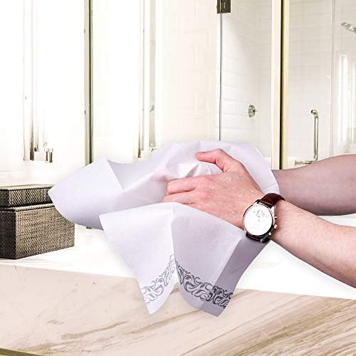 Fete Decorative Hand Towels 100 Silver Flower Napkins