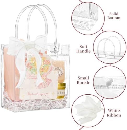 Jutieuo 16 Pack Clear Gift Bags with Handles