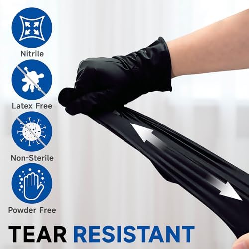 Black Nitrile Disposable Gloves 5 Mil 1000 Count