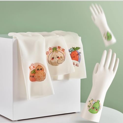 Cute Cleaning Gloves with Long Cuff 3 Pair Set