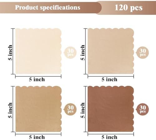 120PCS Gradient Brown Cocktail Napkins for Parties