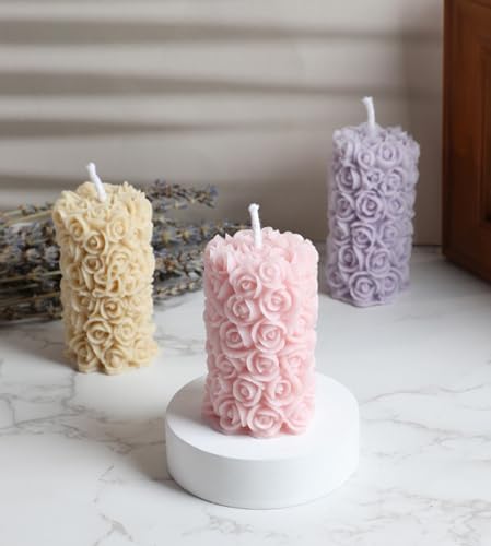 Rose Flower Clusters Aesthetic Scented Candle in Gift Box