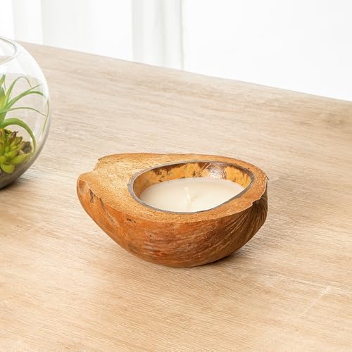 Restaurantware Coconut Shell Candle with Mango Scent