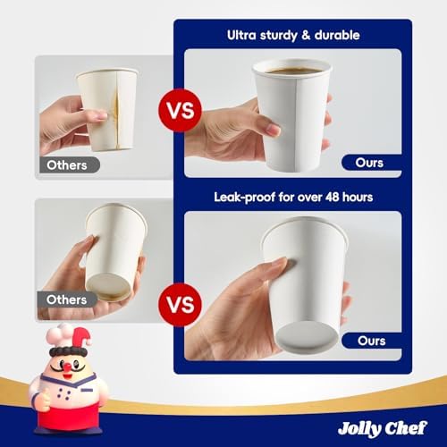 JOLLY CHEF 300 Pack 12 oz Disposable Paper Cups