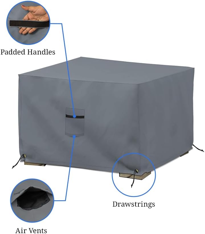 Covers All Outdoor Ottoman Cover Gray 23x23x18