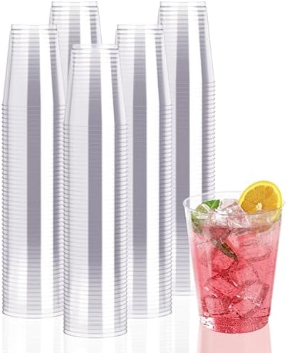 JollyPack 300 Pack Clear Plastic Cups 10 Oz Heavy Duty