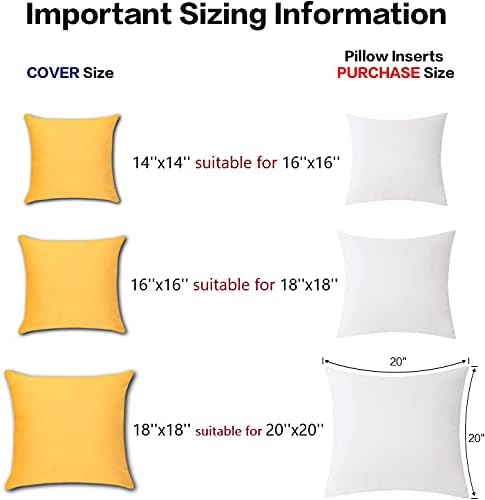 OTOSTAR Outdoor Throw Pillow Inserts 16x16 Inches White