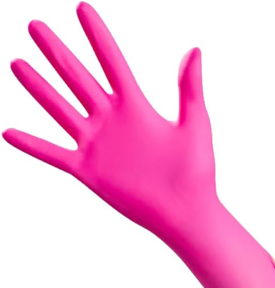 4 Mil Pink Nitrile Gloves Case of 1000 Heavy Duty