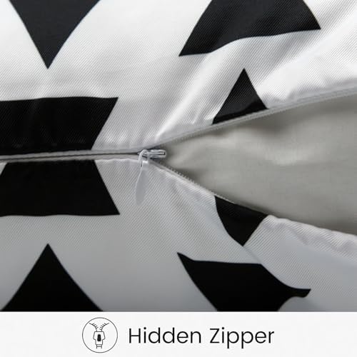 Waterproof Throw Pillow Covers Set of 4 18x18 Black and White