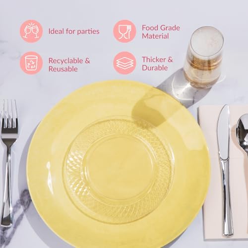 Prestee 100 Pack Clear Plastic Plates for Parties