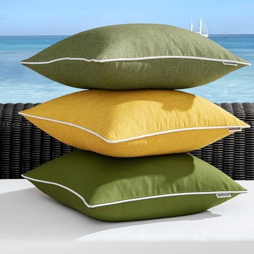 MIULEE Pack of 2 Waterproof Throw Pillow Covers Yellow