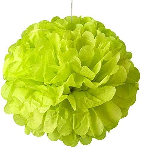 5ea 20 Inch Lime Tissue Pom Pom Christmas Decor