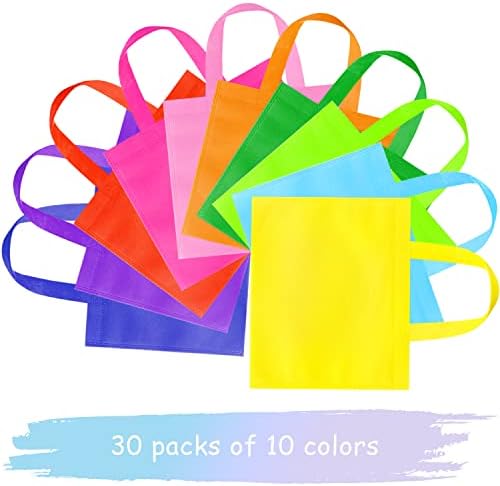 30 Pack Non Woven Party Bags with Handles for Kids