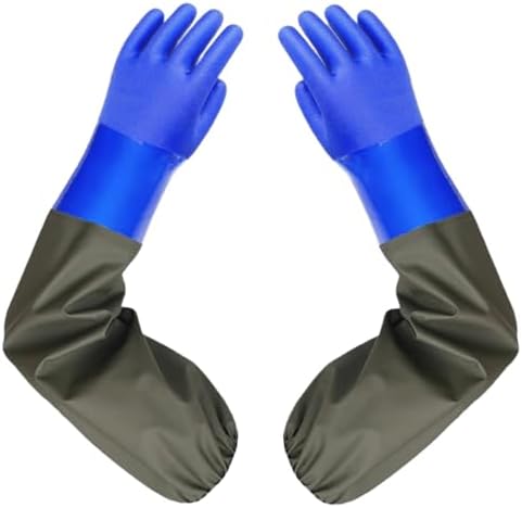 Qilerongrong Long Arm Waterproof Rubber Gloves for Household and Outdoor Use
