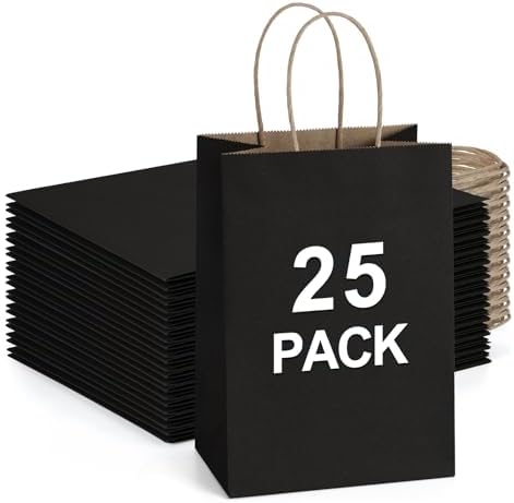 BagDream Kraft Paper Bags 25Pcs 525x3x8 Inch Small Gift Sacks with Handles
