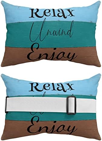 ZFUNCING Farmhouse Rustic Wooden Plank Pillow for Recliner Chair