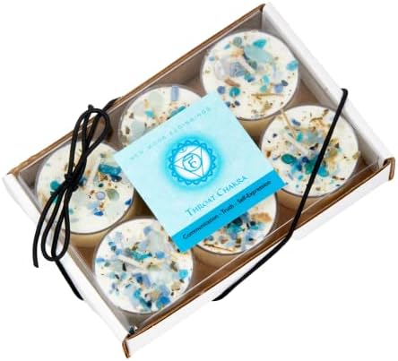 Throat Chakra Candle Set by New Moon Beginnings - 6 Tealights