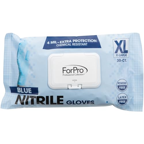 ForPro Professional Collection Nitrile Gloves 4 Mil Blue X-Large 30 Count
