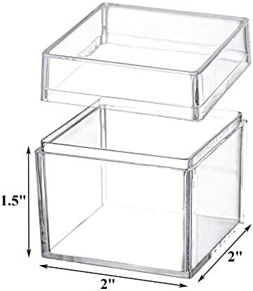 Okllen 36 Pack Acrylic Square Gift Boxes with Lids 2x2x2 Inches