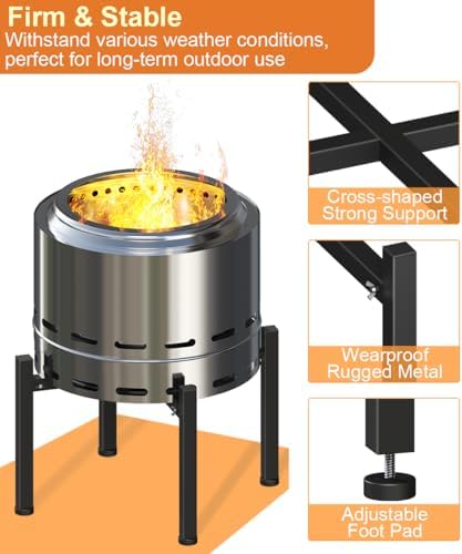 Garbuildman Firepit Stand for 15-27 Inch Fire Pits