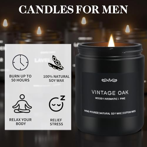 Feibao Men Scented Candle Set - 4 Pack Black Jar Candles