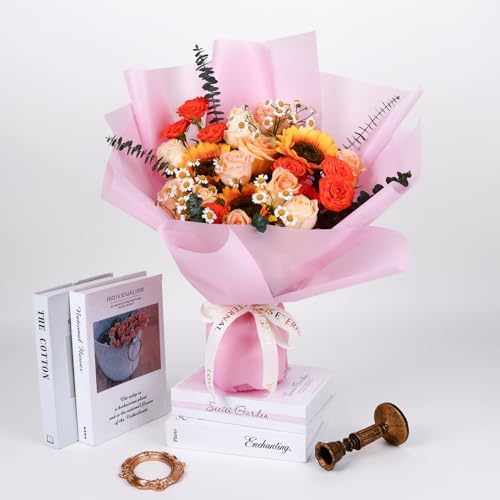 FUHITIM 20 Sheets Waterproof Flower Wrap Paper - Pink