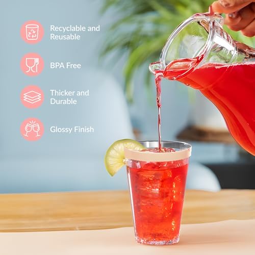50 Pack Disposable Plastic Cups with Rose Gold Rim